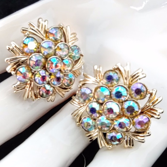 🎉2XH.P. CORO Aurora Borealis Necklace/Earrings Vintage - Picture 6 of 9